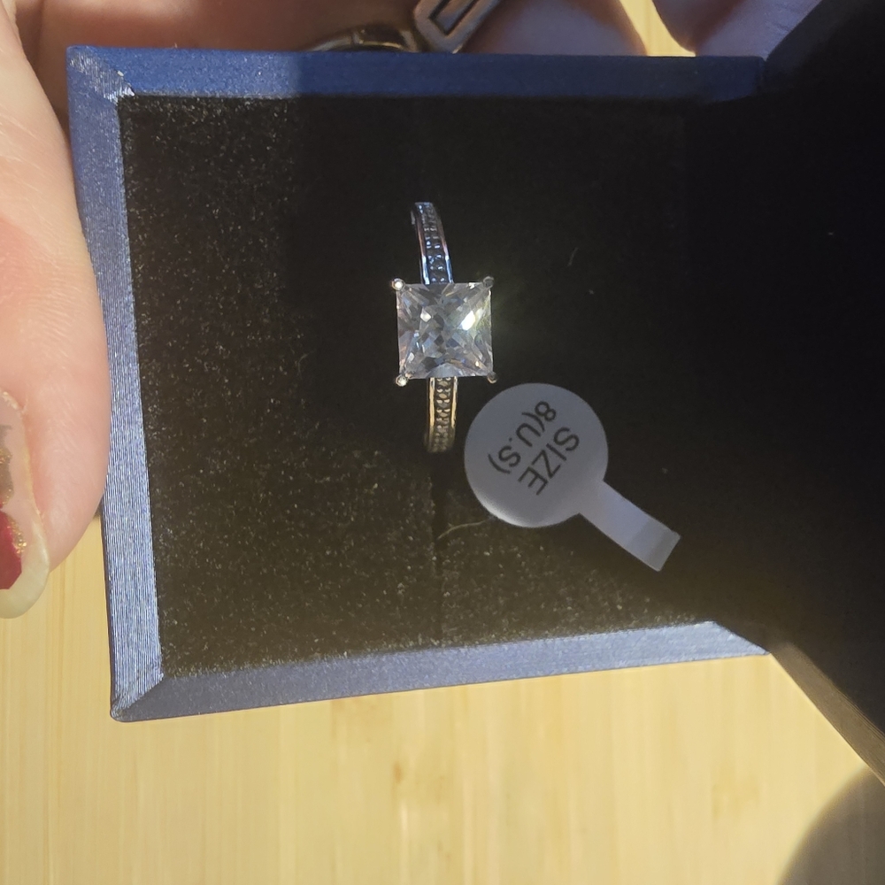 Italo Brand Silver And White Sapphire 1 CT Engagement Ring sz 8